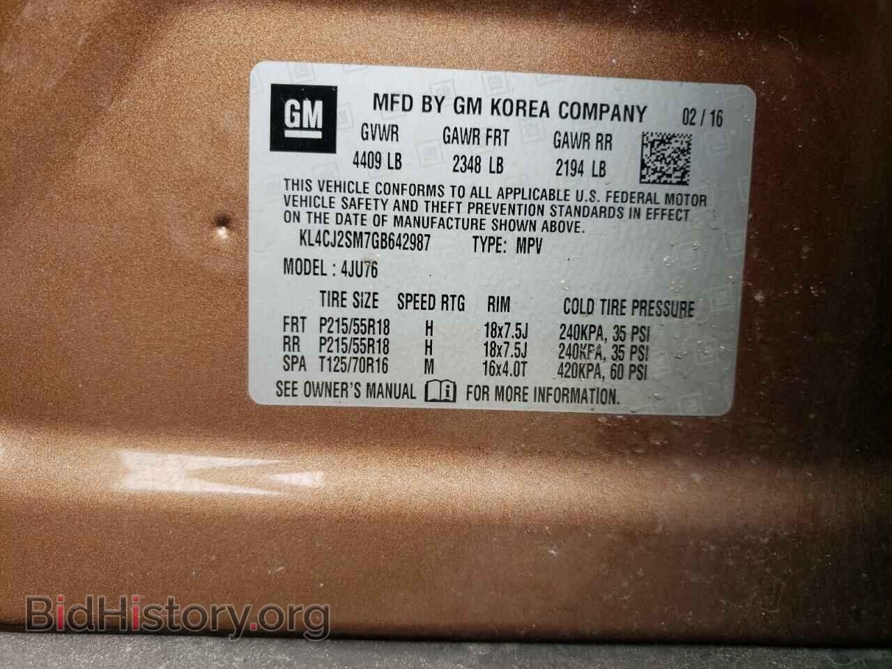 2016 BUICK ENCORE - VIN: KL4CJ2SM7GB642987 - Photo 14