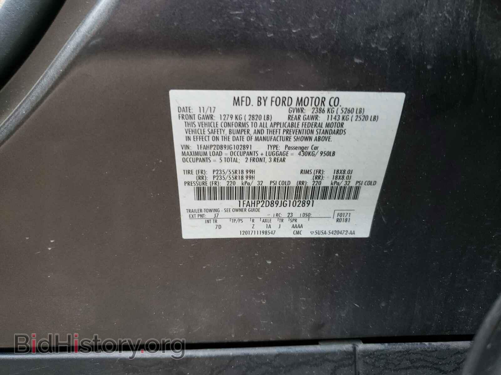 2018 FORD TAURUS - VIN: 1FAHP2D89JG102891 - Photo 10