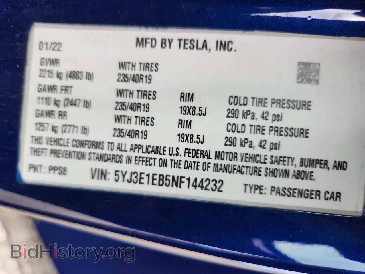 2022 TESLA MODEL 3 - VIN: 5YJ3E1EB5NF144232 - Photo 12