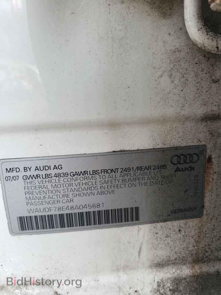 2008 AUDI A4 - VIN: WAUDF78E48A045681 - Фото 12