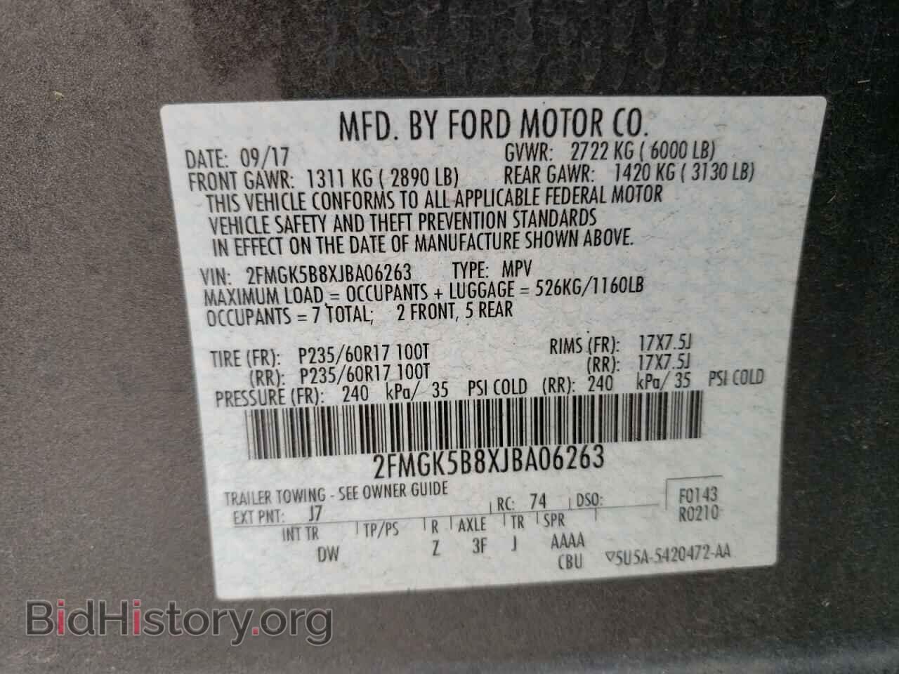 2018 FORD FLEX - VIN: 2FMGK5B8XJBA06263 - Photo 13