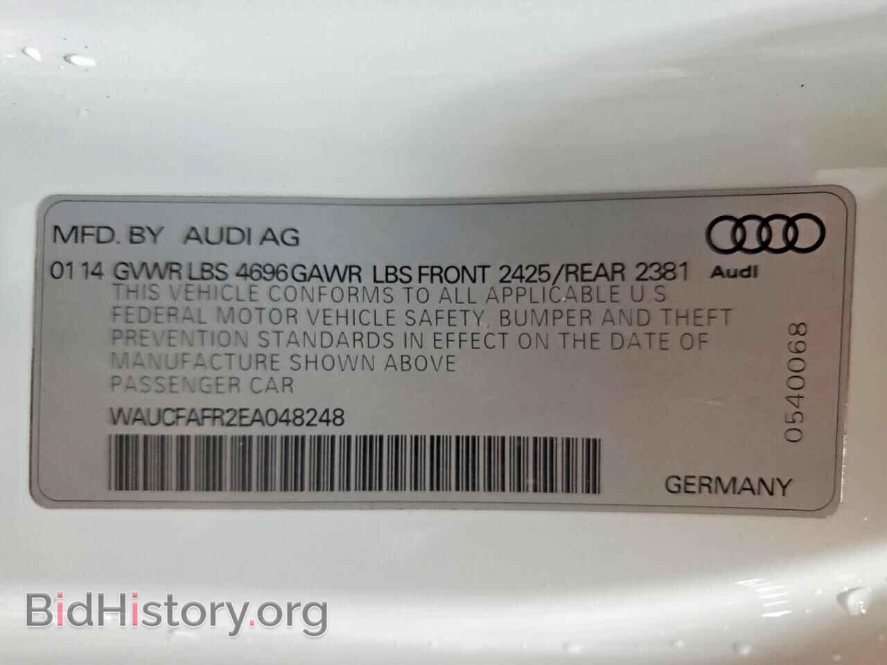 2014 AUDI A5 - VIN: WAUCFAFR2EA048248 - Фото 13