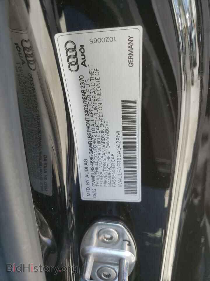 2012 AUDI A5 - VIN: WAULFAFR6CA042854 - Фото 10