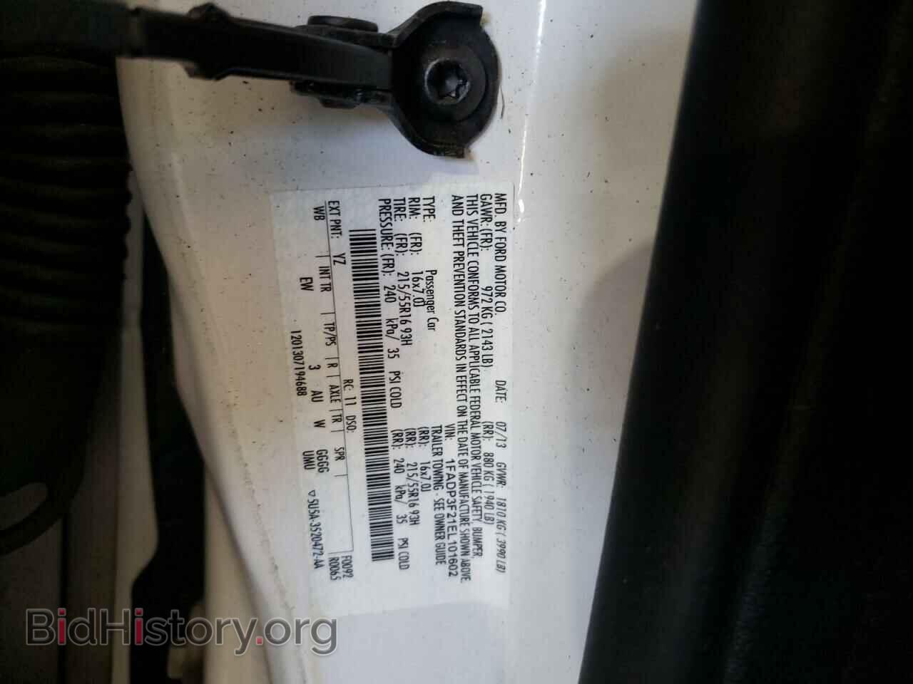 2014 FORD FOCUS - VIN: 1FADP3F21EL101602 - Фото 10