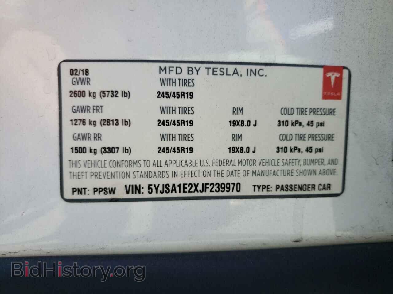 2018 TESLA MODEL S - VIN: 5YJSA1E2XJF239970 - Photo 10