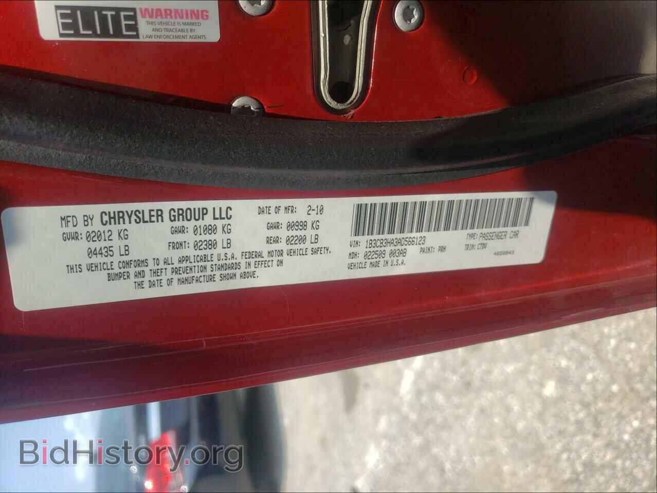 2010 DODGE CALIBER - VIN: 1B3CB3HA3AD566123 - Фото 10