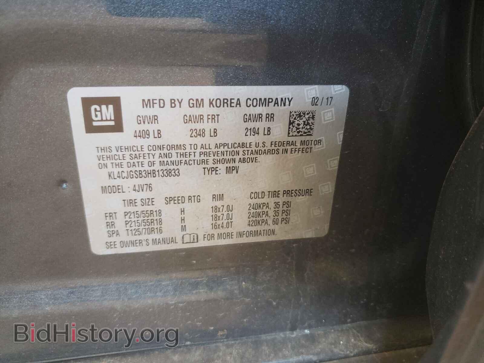 2017 BUICK ENCORE - VIN: KL4CJGSB3HB133833 - Photo 10