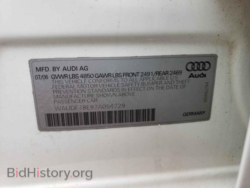 2007 Audi A4 (VIN WAUDF78E97A054729) — photo 10 of 10
