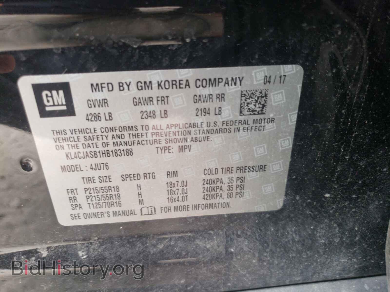 2017 BUICK ENCORE - VIN: KL4CJASB1HB183188 - Photo 10