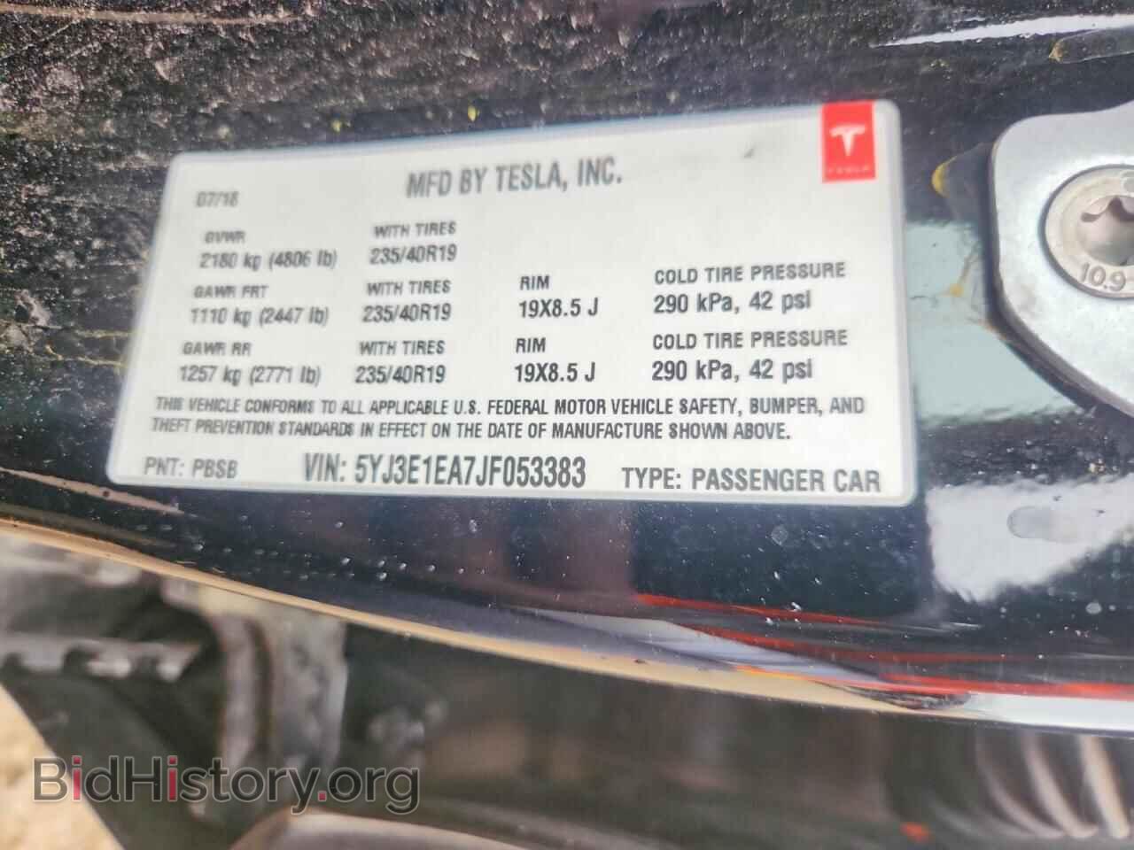 2018 TESLA MODEL 3 - VIN: 5YJ3E1EA7JF053383 - Photo 12