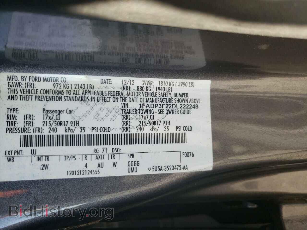 2013 FORD FOCUS - VIN: 1FADP3F22DL222248 - Фото 13