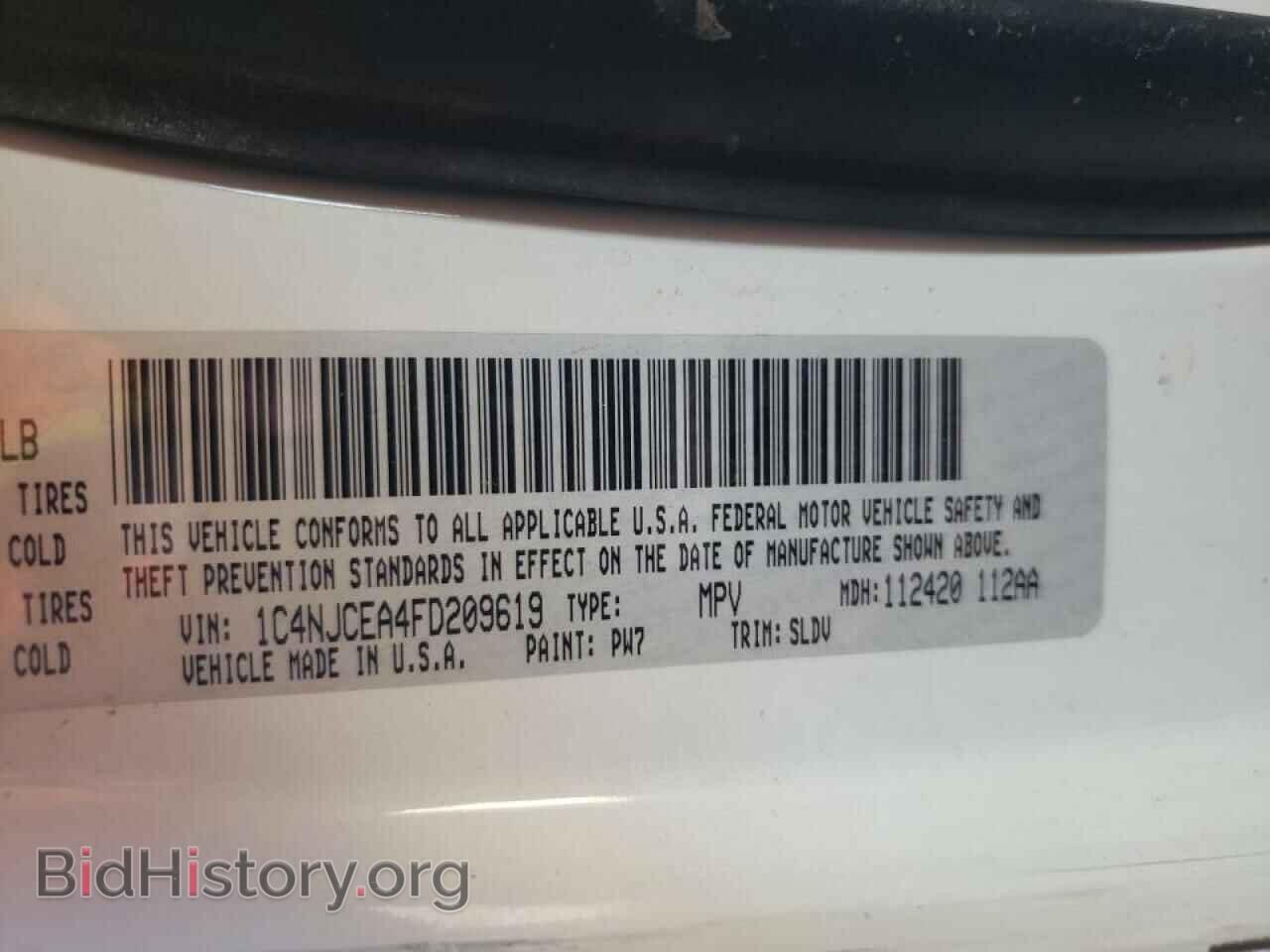 2015 JEEP COMPASS - VIN: 1C4NJCEA4FD209619 - Photo 10