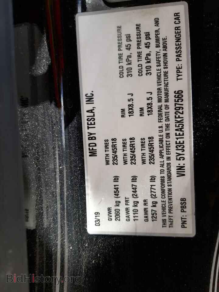 2019 TESLA MODEL 3 - VIN: 5YJ3E1EA5KF297566 - Photo 12