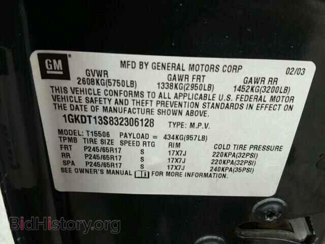 2003 GMC ENVOY - VIN: 1GKDT13S832306128 - Фото 10