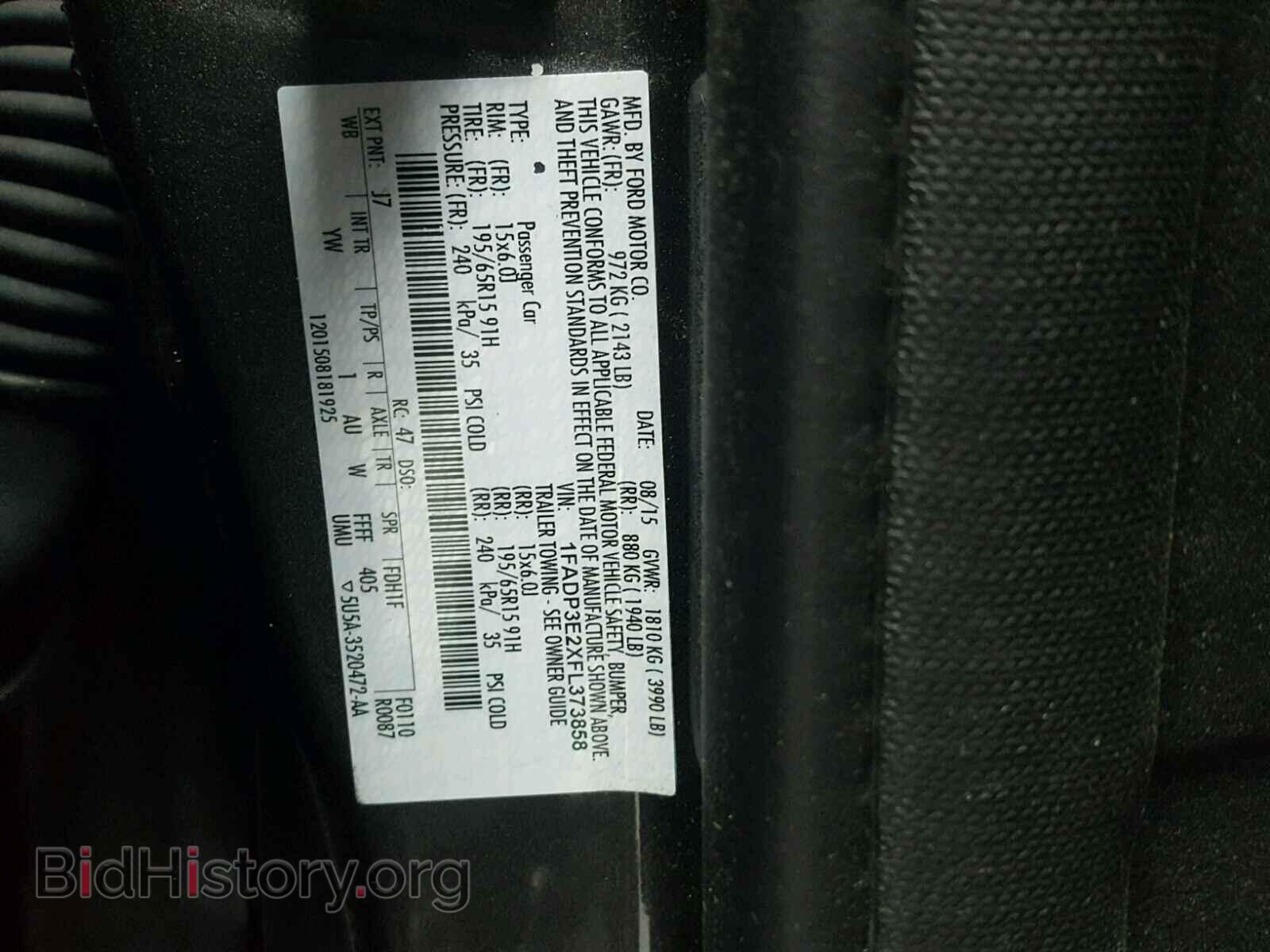 2015 FORD FOCUS - VIN: 1FADP3E2XFL373858 - Фото 10