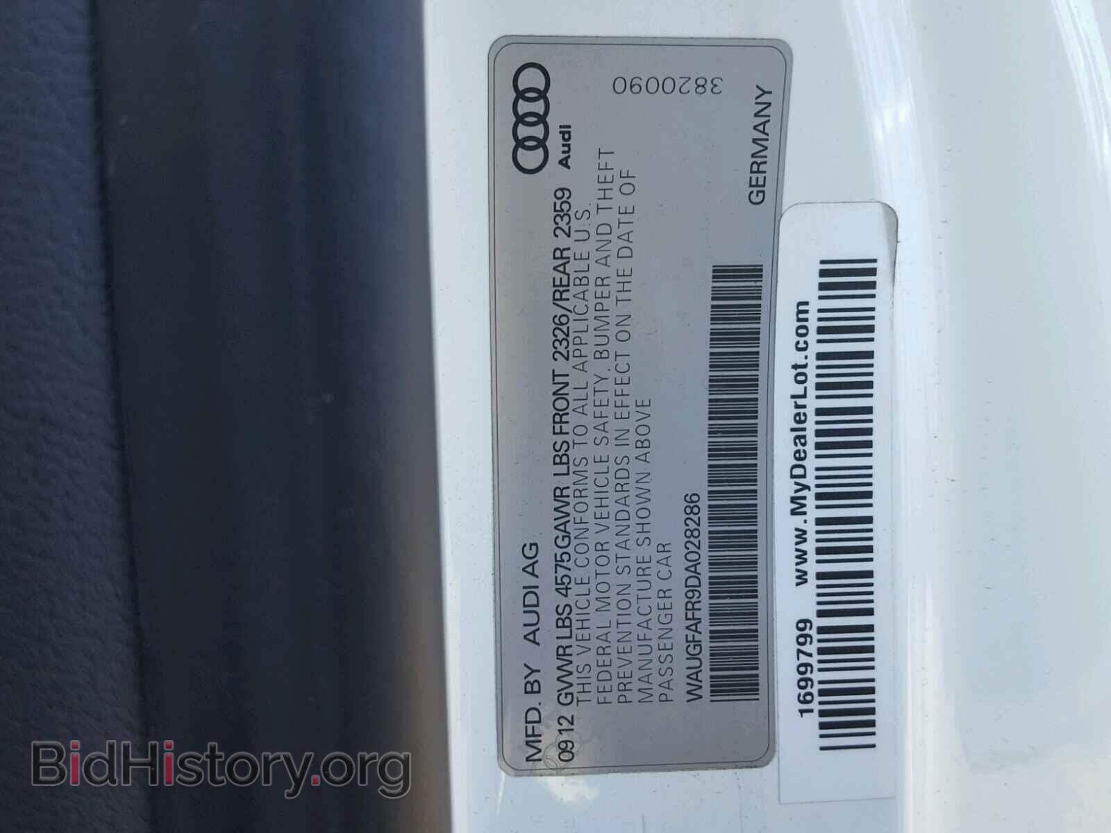 2013 AUDI A5 PREMIUM - VIN: WAUGFAFR9DA028286 - Фото 10