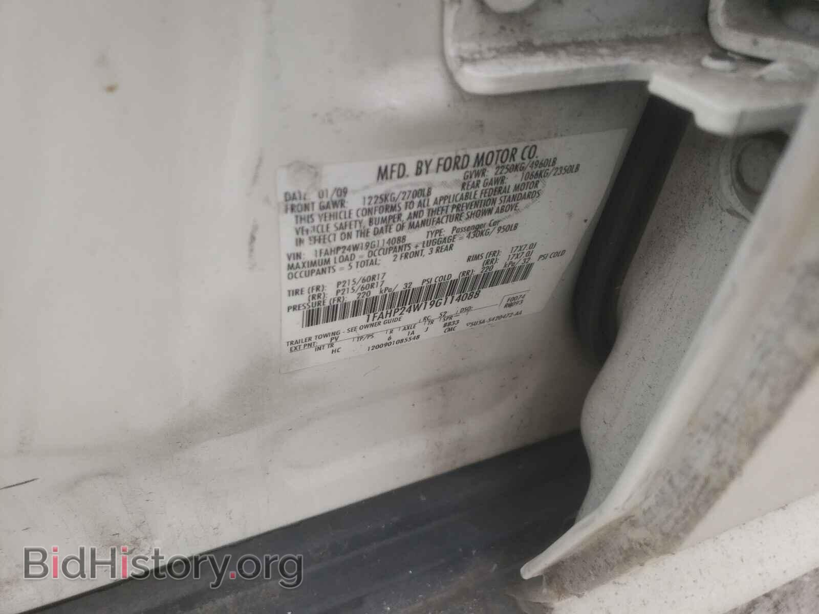 2009 FORD TAURUS - VIN: 1FAHP24W19G114088 - Фото 10