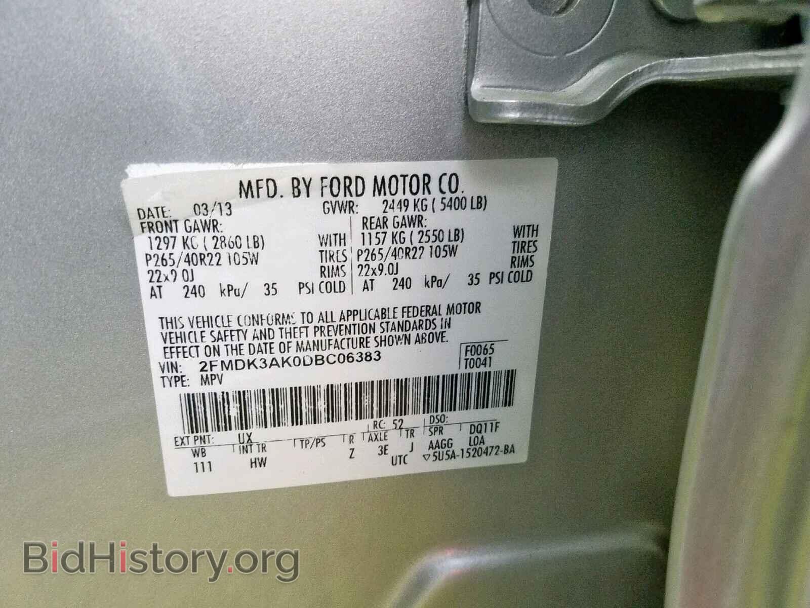 2013 FORD EDGE - VIN: 2FMDK3AK0DBC06383 - Photo 10