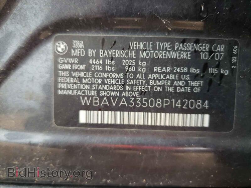 2008 BMW 3 SERIES (VIN WBAVA33508P142084) — фото 10 из 10