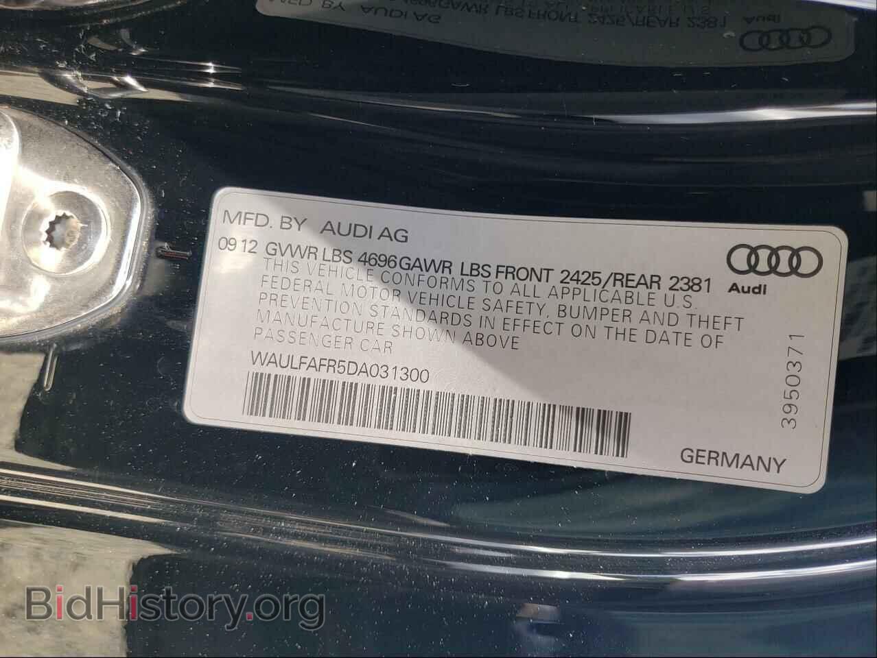 2013 AUDI A5 - VIN: WAULFAFR5DA031300 - Фото 10