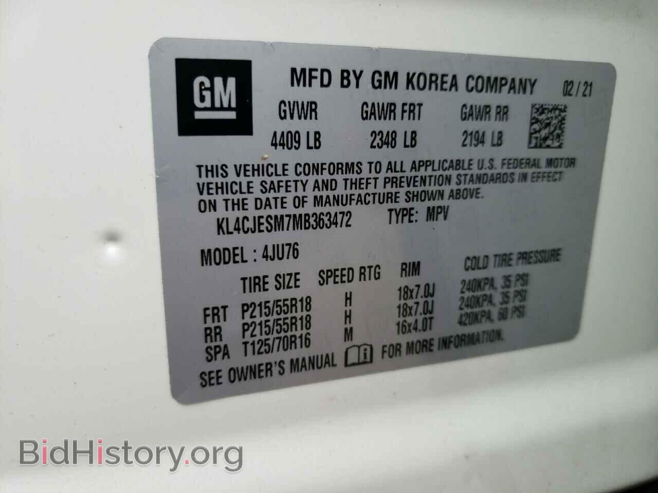2021 BUICK ENCORE - VIN: KL4CJESM7MB363472 - Photo 13