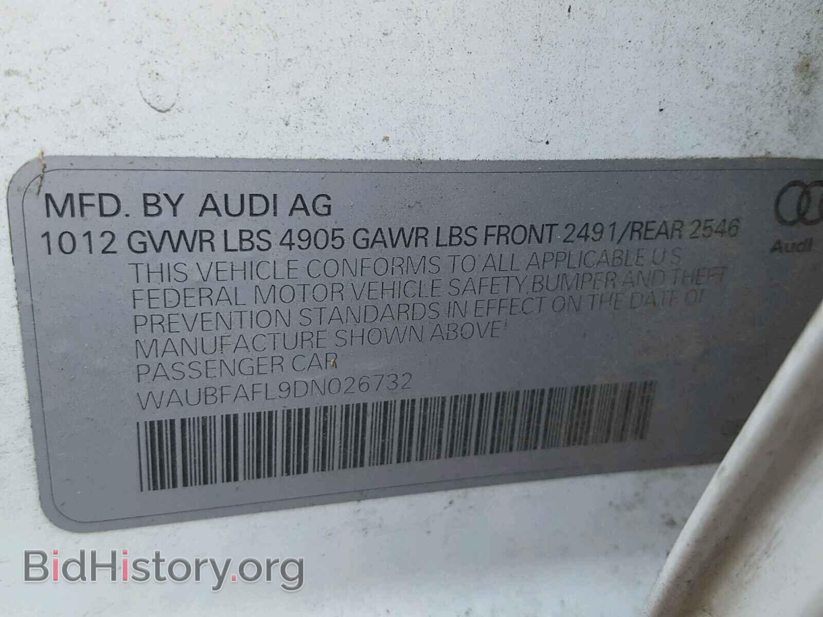 2013 AUDI A4 - VIN: WAUBFAFL9DN026732 - Фото 10