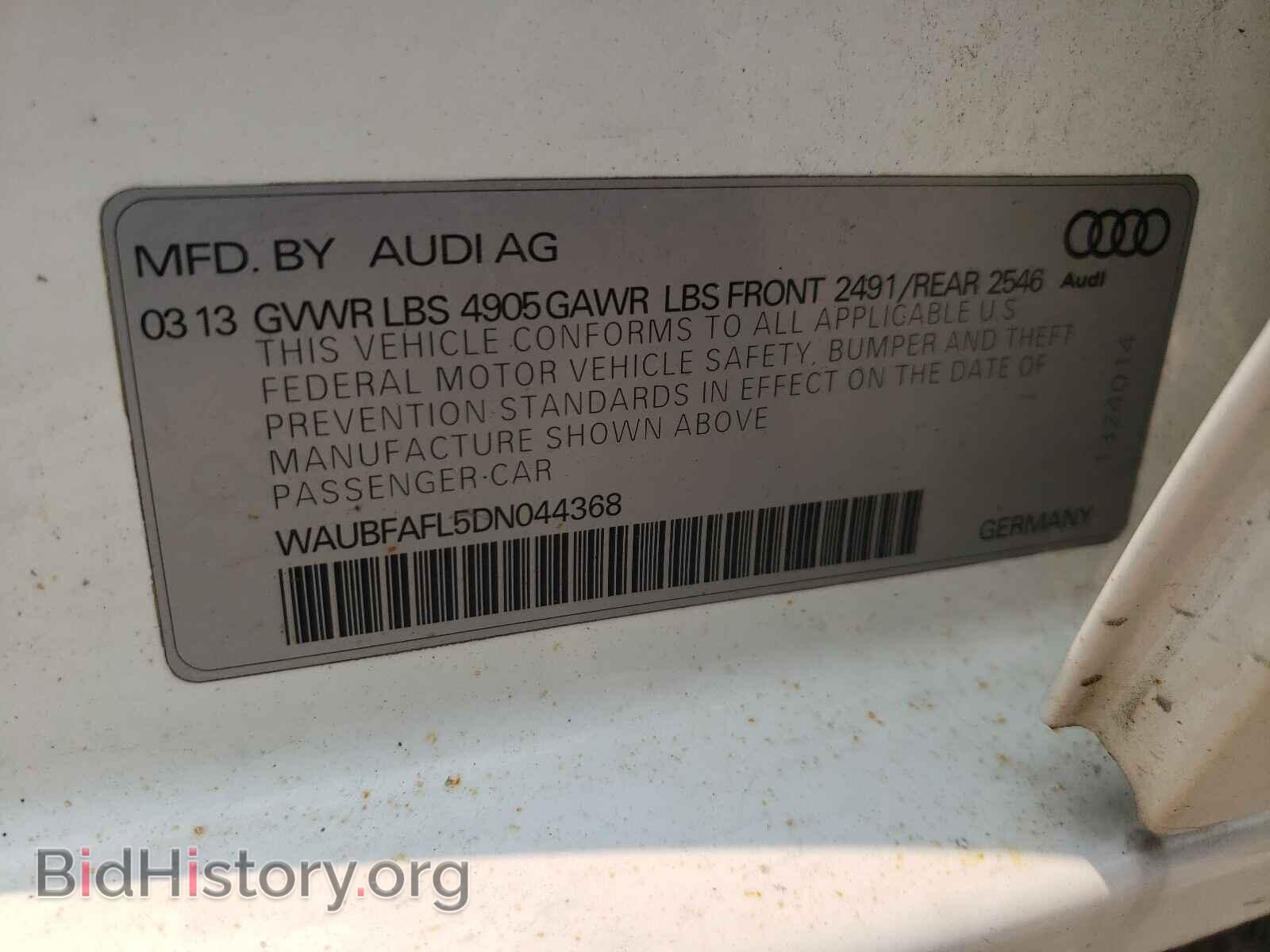 2013 AUDI A4 - VIN: WAUBFAFL5DN044368 - Фото 10