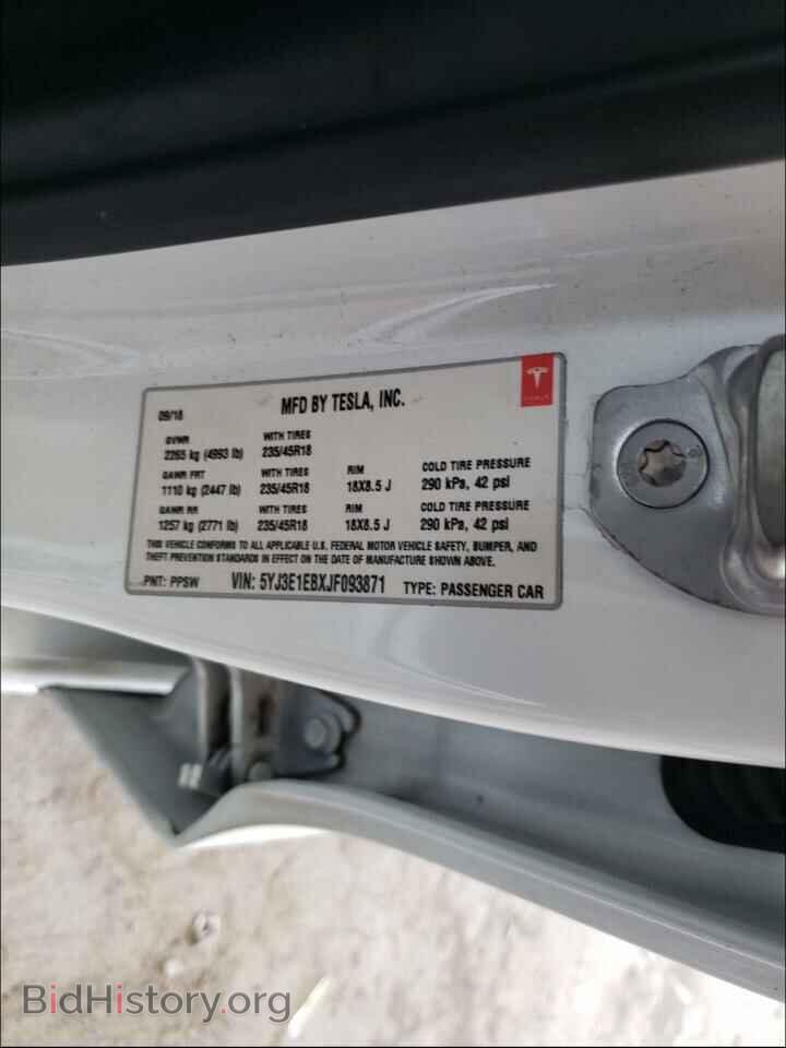 2018 TESLA MODEL 3 - VIN: 5YJ3E1EBXJF093871 - Фото 10