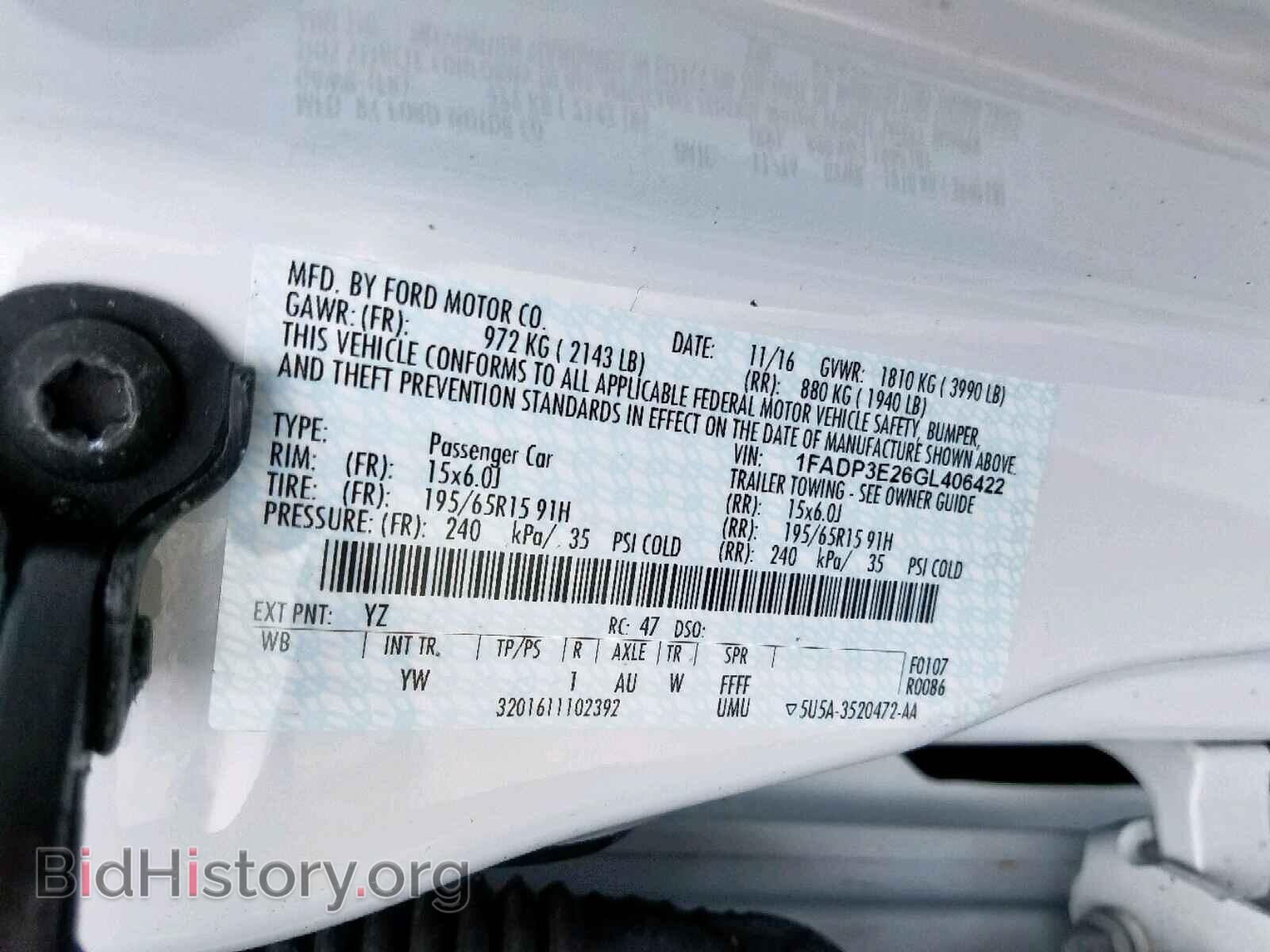 2016 FORD FOCUS - VIN: 1FADP3E26GL406422 - Photo 10