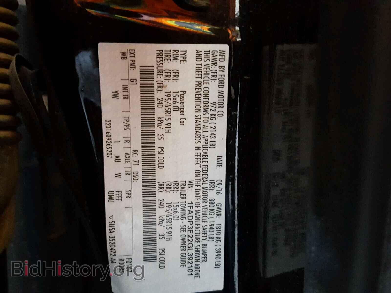 2016 FORD FOCUS - VIN: 1FADP3E22GL392101 - Photo 10