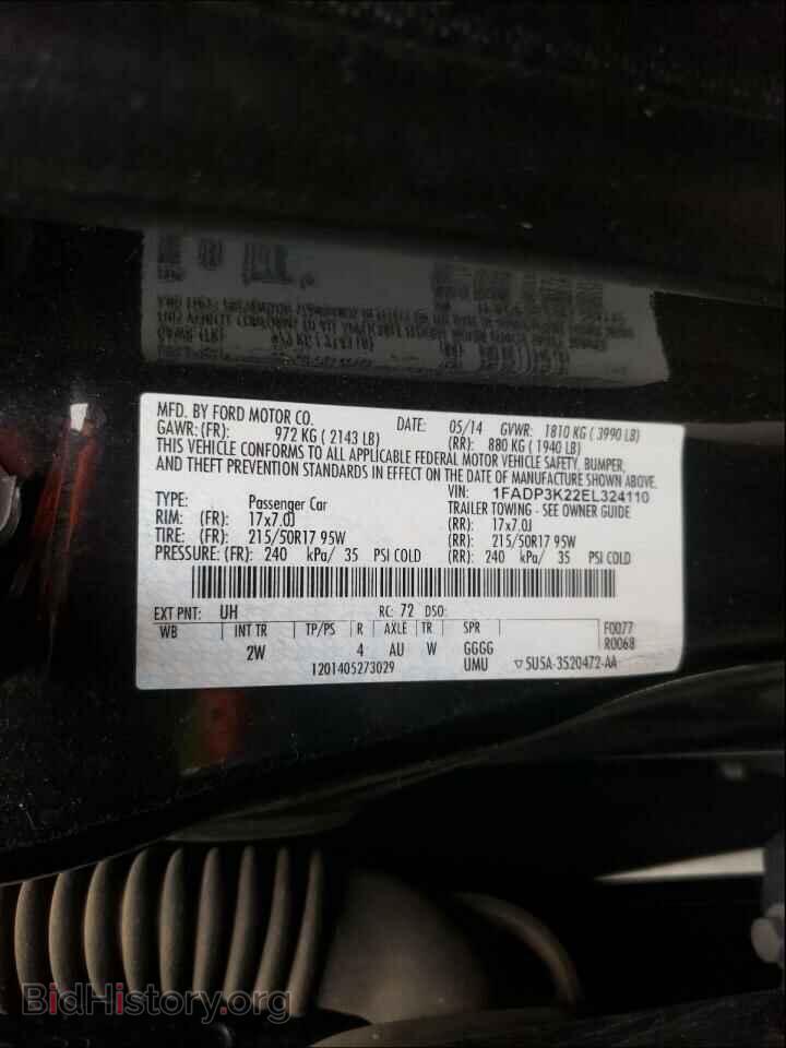2014 FORD FOCUS - VIN: 1FADP3K22EL324110 - Фото 10