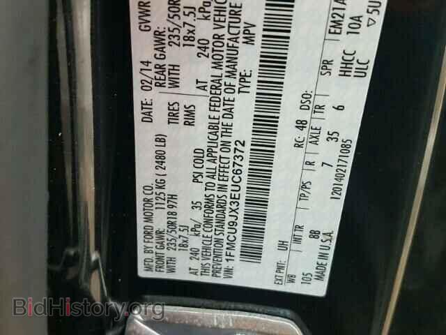 2014 FORD ESCAPE - VIN: 1FMCU9JX3EUC67372 - Фото 10