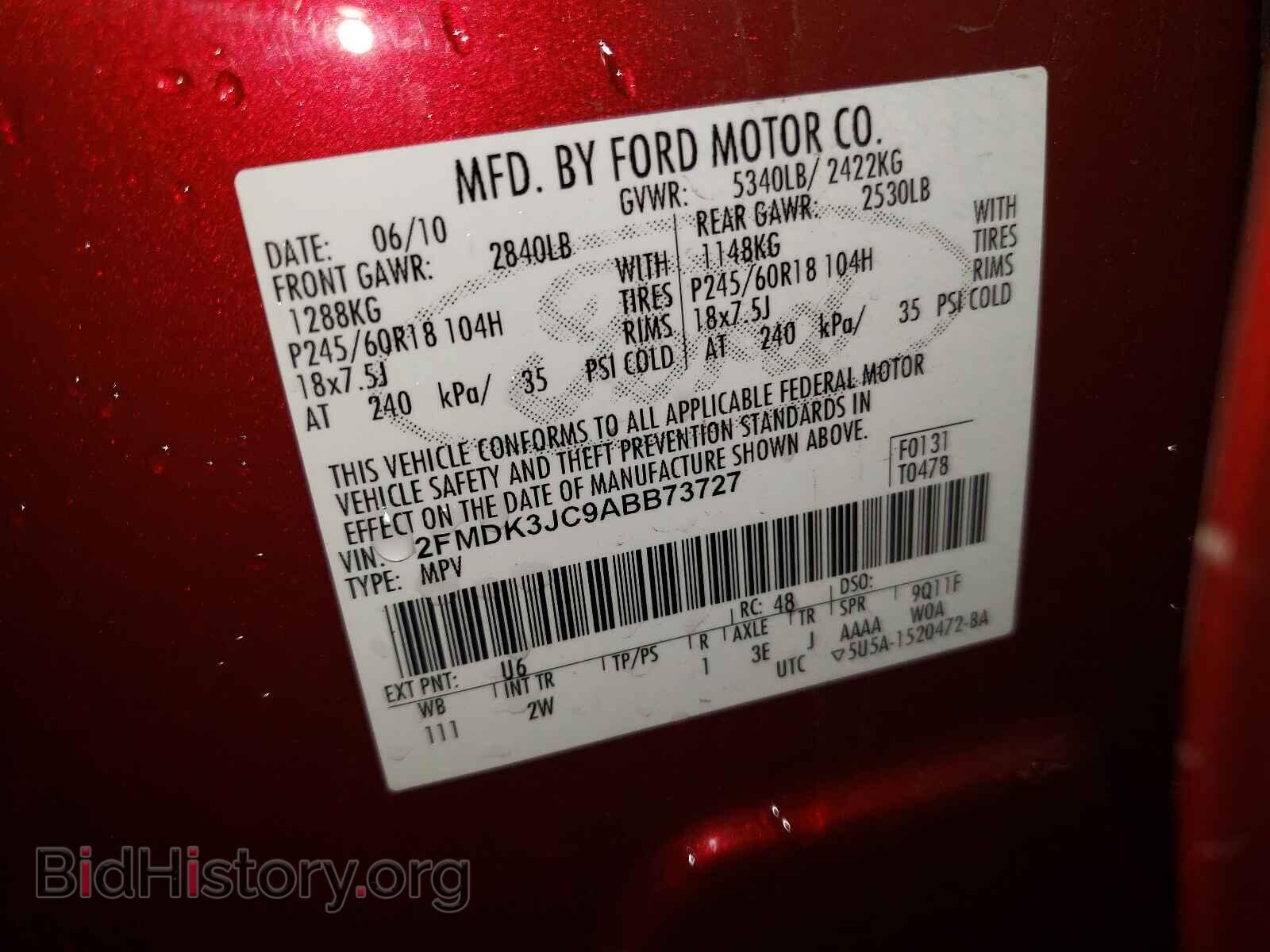 2010 FORD EDGE - VIN: 2FMDK3JC9ABB73727 - Photo 10