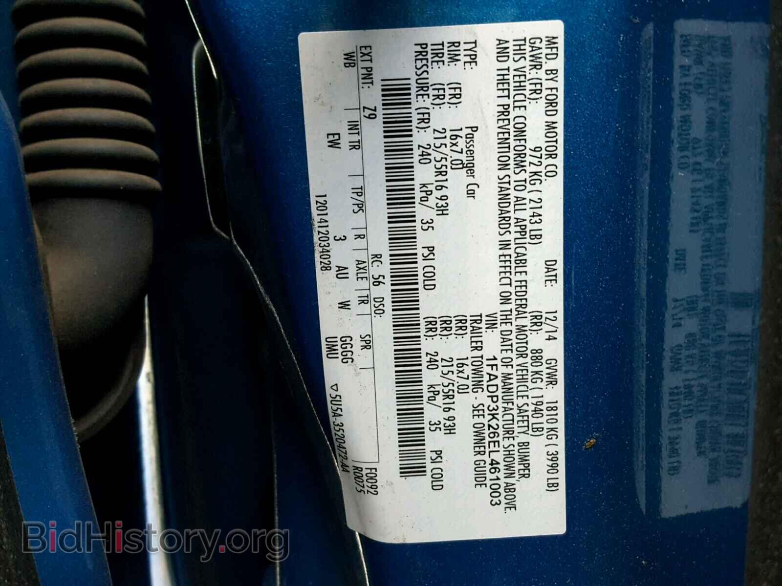 2014 FORD FOCUS - VIN: 1FADP3K26EL461003 - Photo 10