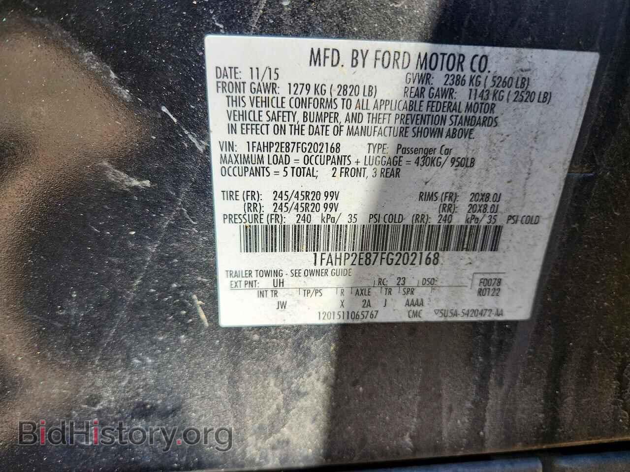 2015 FORD TAURUS - VIN: 1FAHP2E87FG202168 - Photo 12