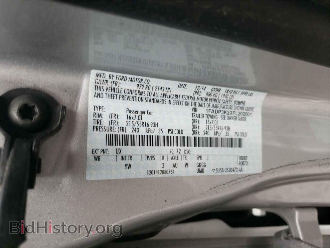 2015 FORD FOCUS - VIN: 1FADP3K2XFL202001 - Photo 10