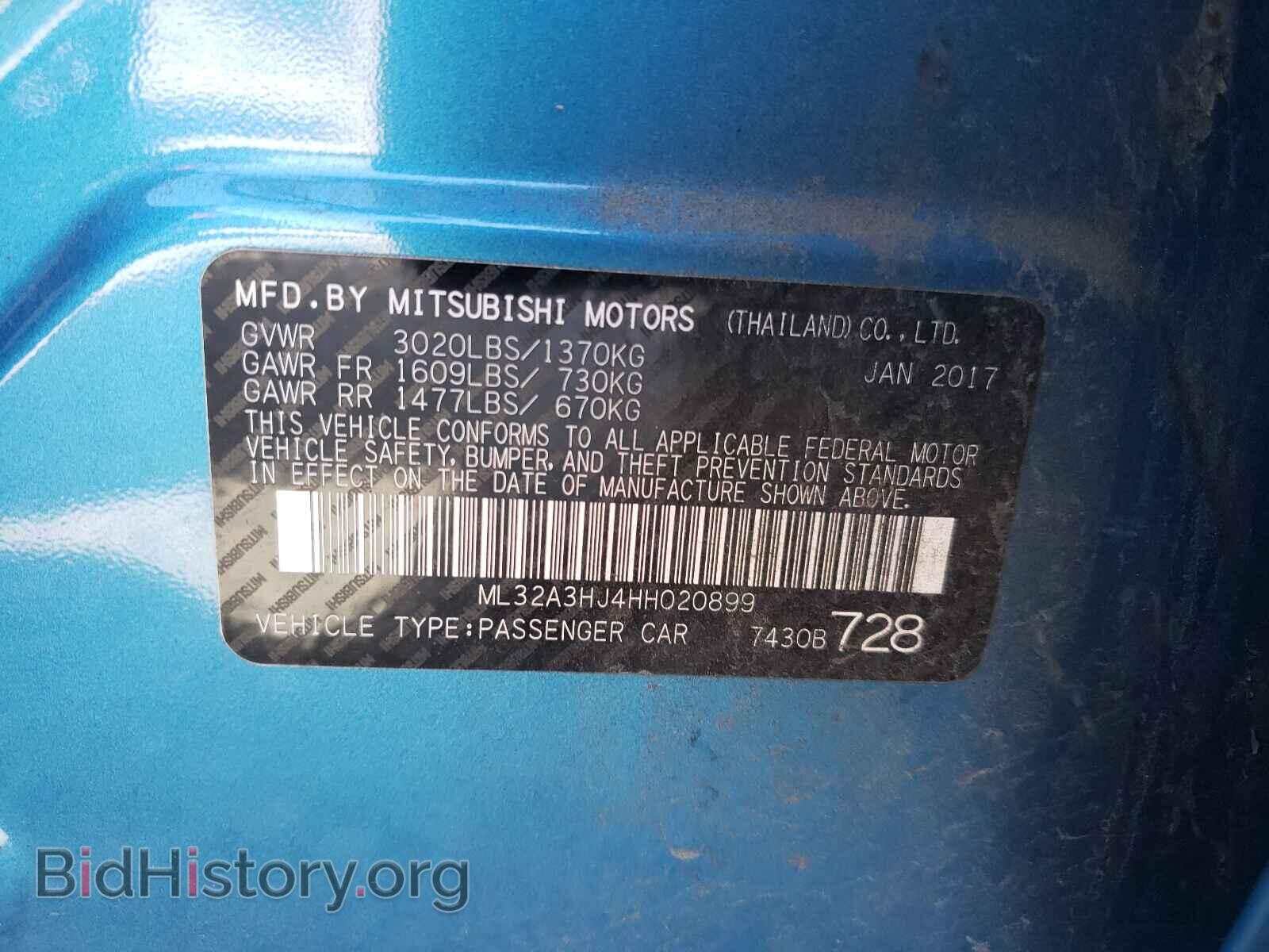 2017 MITSUBISHI MIRAGE - VIN: ML32A3HJ4HH020899 - Фото 10