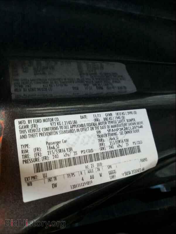 2012 FORD FOCUS - VIN: 1FAHP3K28CL297946 - Фото 10