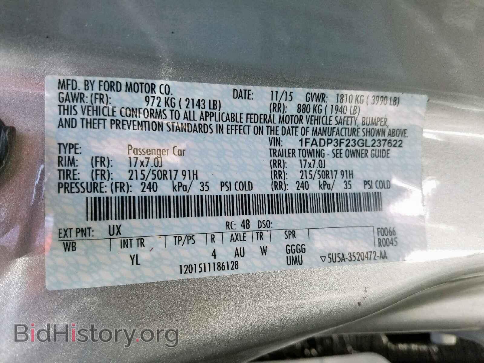 2016 FORD FOCUS - VIN: 1FADP3F23GL237622 - Photo 10