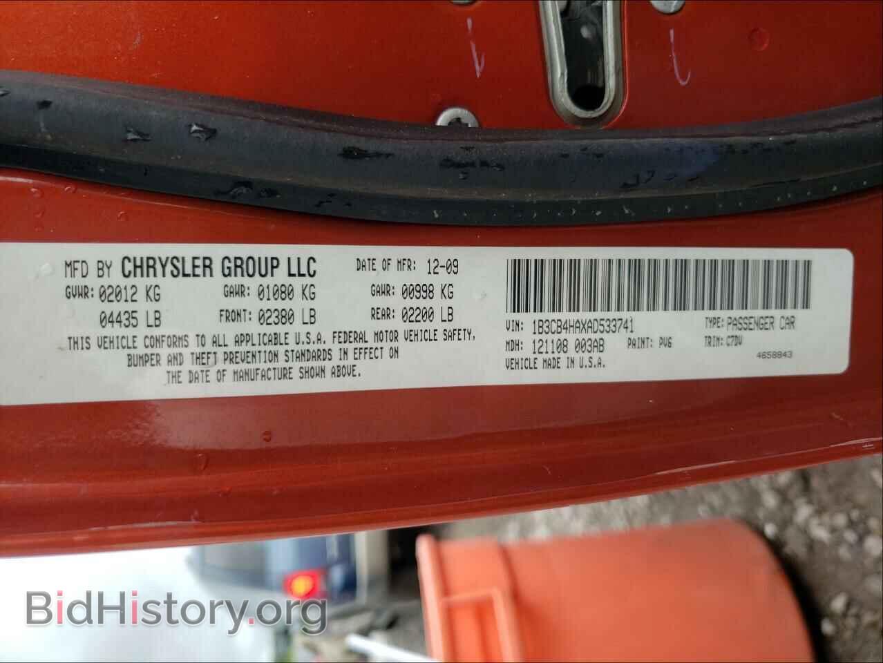 2010 DODGE CALIBER - VIN: 1B3CB4HAXAD533741 - Фото 10
