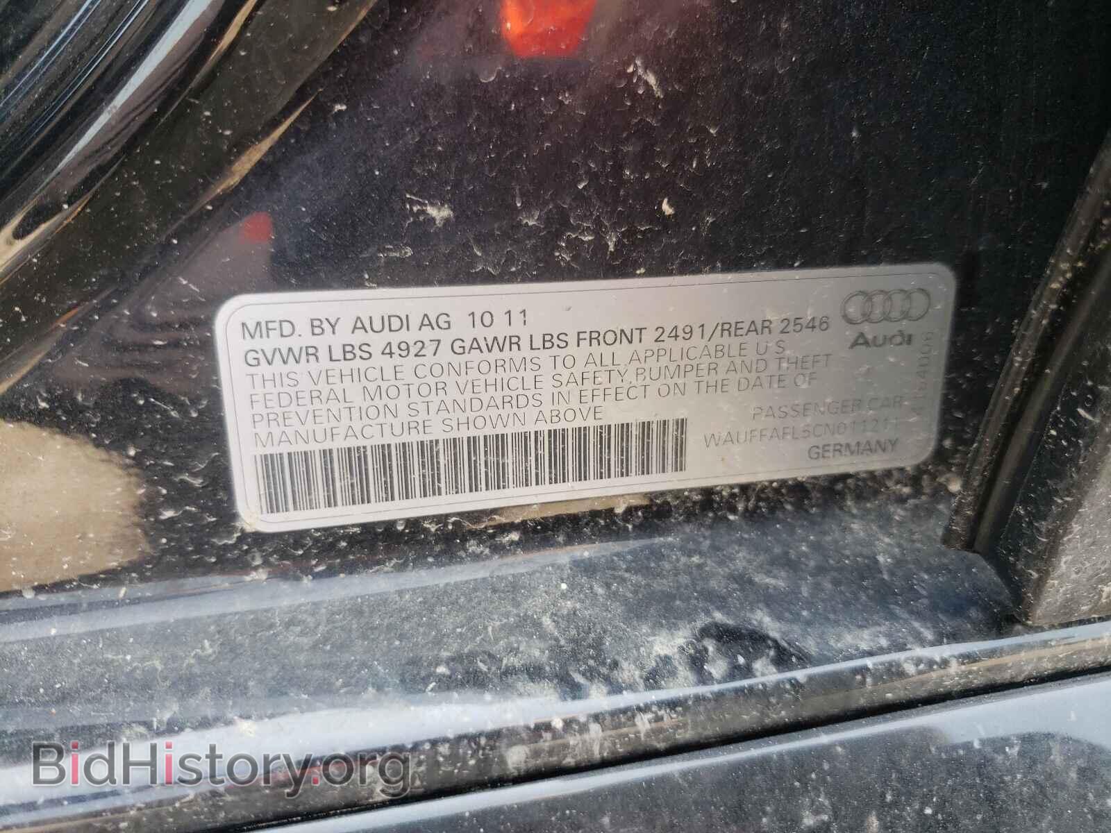 2012 AUDI A4 - VIN: WAUFFAFL5CN011211 - Фото 10