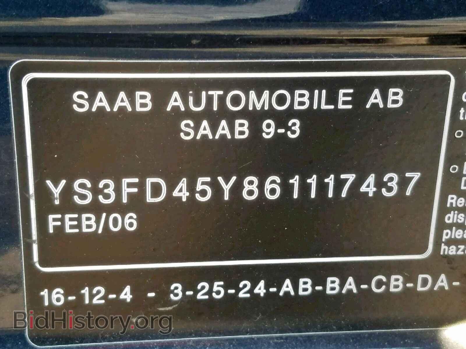 2006 SAAB 9-3 - VIN: YS3FD45Y861117437 - Photo 10