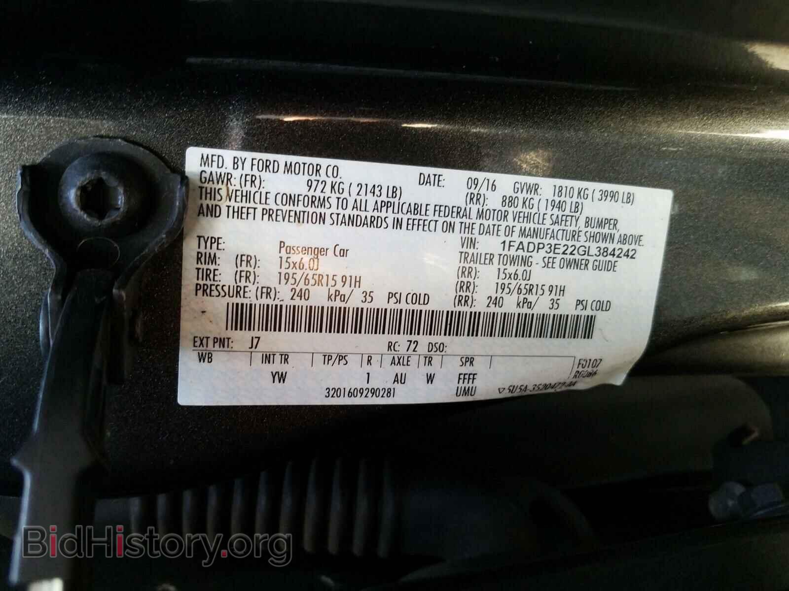 2016 FORD FOCUS - VIN: 1FADP3E22GL384242 - Фото 10