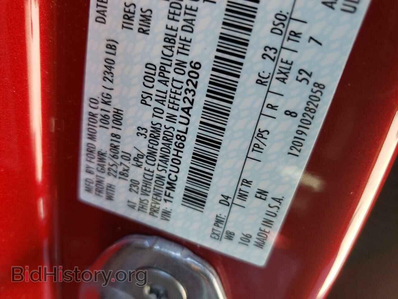 2020 FORD ESCAPE - VIN: 1FMCU0H68LUA23206 - Фото 10