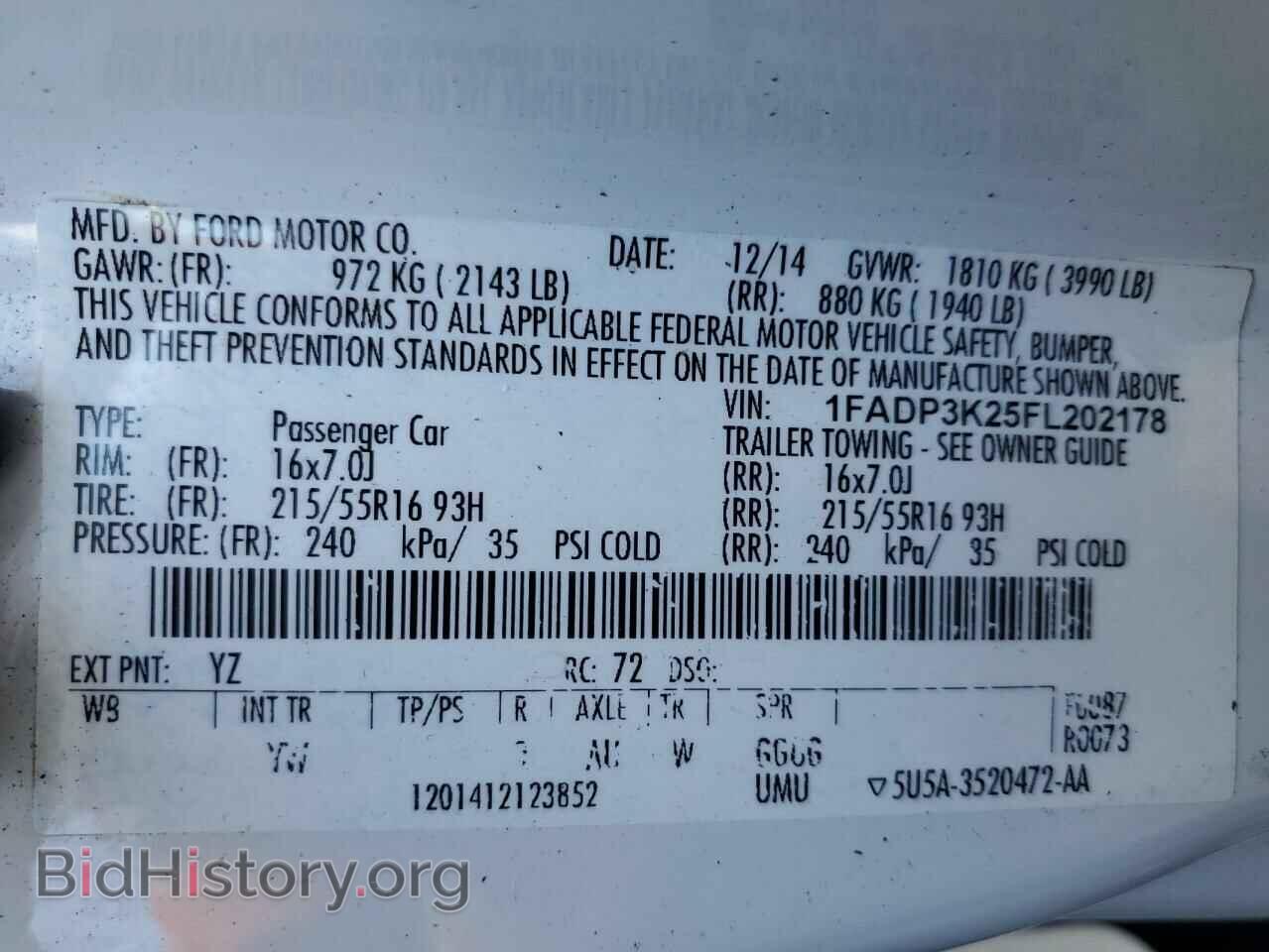 2015 FORD FOCUS - VIN: 1FADP3K25FL202178 - Фото 13