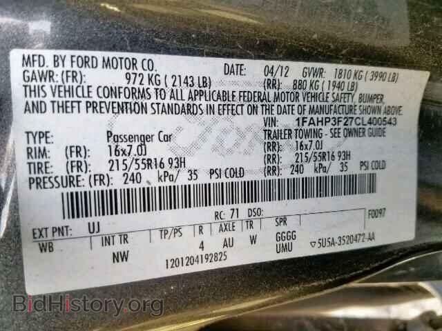 2012 FORD FOCUS SE - VIN: 1FAHP3F27CL400543 - Фото 10
