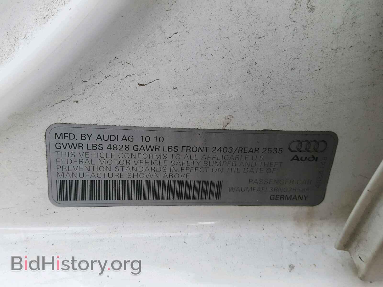 2011 AUDI A4 - VIN: WAUMFAFL3BN025565 - Photo 10
