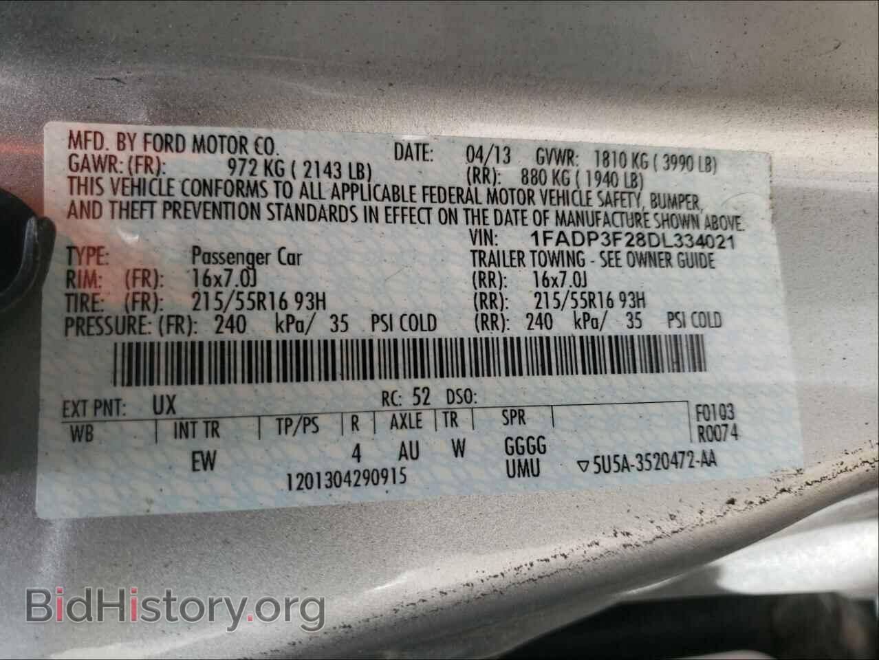 2013 FORD FOCUS - VIN: 1FADP3F28DL334021 - Photo 10