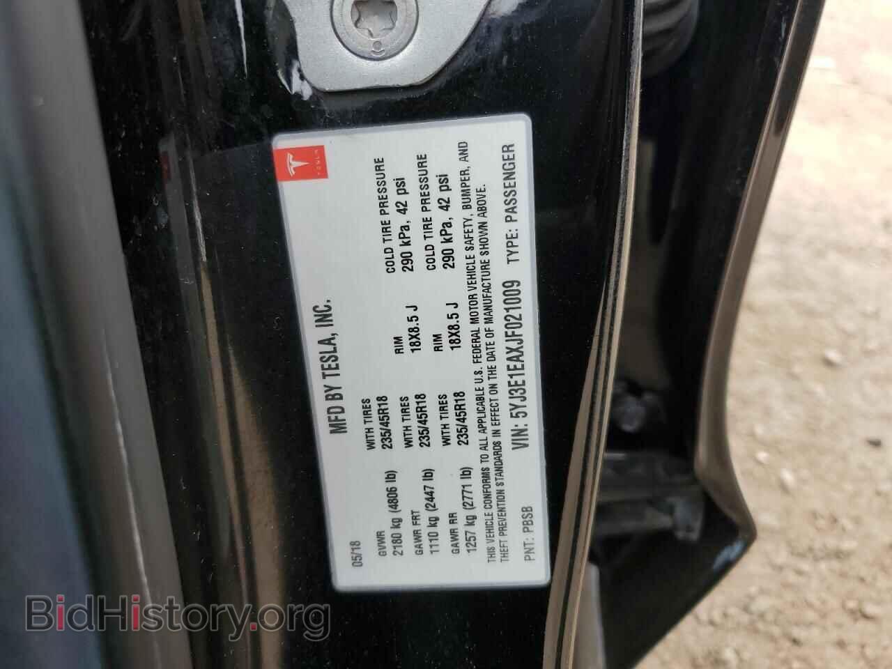 2018 TESLA MODEL 3 - VIN: 5YJ3E1EAXJF021009 - Photo 14