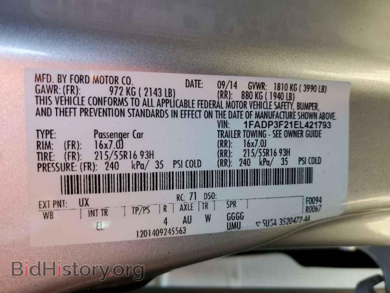 2014 FORD FOCUS - VIN: 1FADP3F21EL421793 - Photo 10